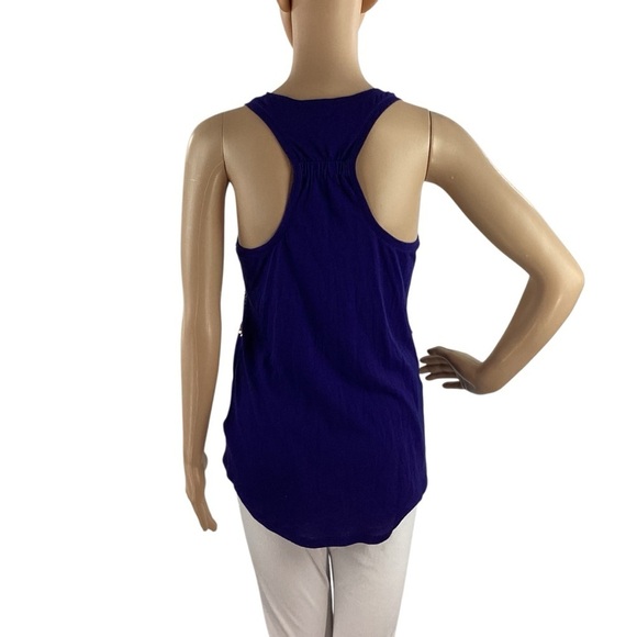 Express Sequin Stripe Racerback Tank Top Blue Sleeveless Shimmer Party Top S - Picture 5 of 7